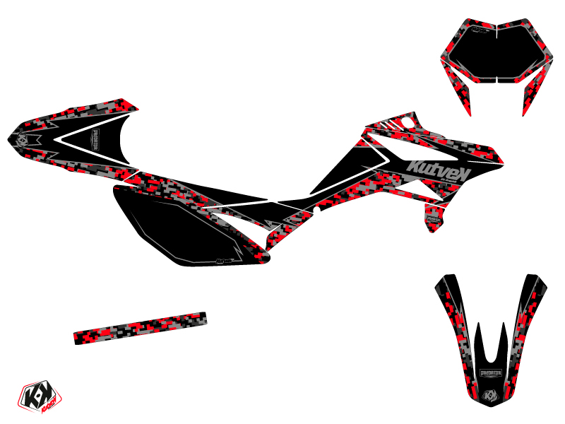 Kit Deco 50cc Predator Beta RR 50 Motard Noir Rouge 2021 – Image 2