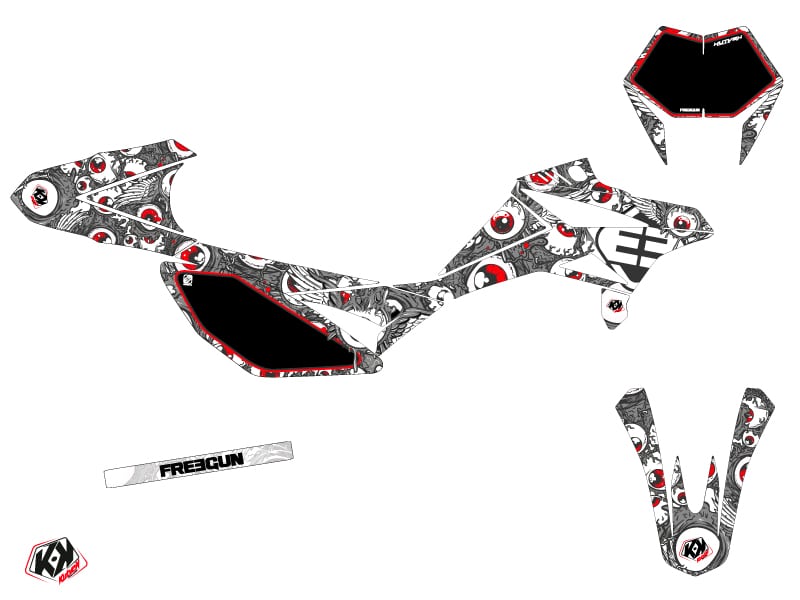 Kit Deco 50cc Freegun Eyed Beta RR 50 Motard Gris Rouge 2021 – Image 2