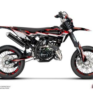 PACK Kit Deco + Housse de Selle 50cc BARBARIAN Beta RR 50 Motard Rouge 2021