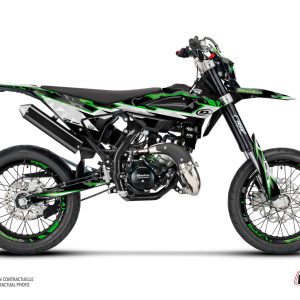 PACK Kit Deco + Housse de Selle 50cc BARBARIAN Beta RR 50 Motard Vert 2021