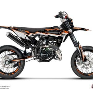 PACK Kit Deco + Housse de Selle 50cc BARBARIAN Beta RR 50 Motard Orange 2021
