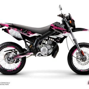 PACK Kit Deco + Housse de Selle 50cc BARBARIAN Derbi Xrace 50 Rose 2000-2008