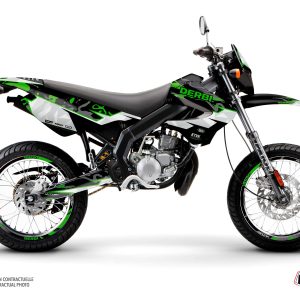 PACK Kit Deco + Housse de Selle 50cc BARBARIAN Derbi Xrace 50 Vert 2009-2010
