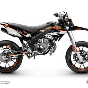 PACK Kit Deco + Housse de Selle 50cc BARBARIAN Derbi Xtreme 50 Orange 2000-2005
