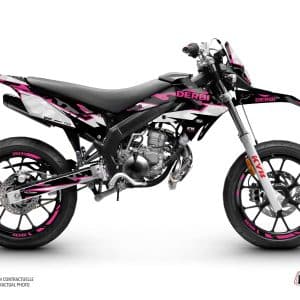 PACK Kit Deco + Housse de Selle 50cc BARBARIAN Derbi Xtreme 50 Rose 2000-2005