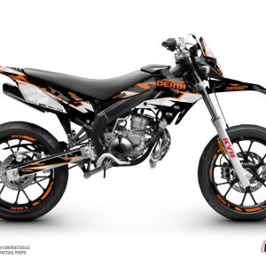 PACK Kit Deco + Housse de Selle 50cc BARBARIAN Derbi Xtreme 50 Orange 2006-2010
