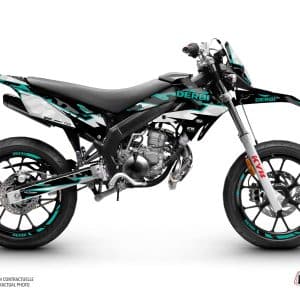 PACK Kit Deco + Housse de Selle 50cc BARBARIAN Derbi Xtreme 50 Turquoise 2006-2010