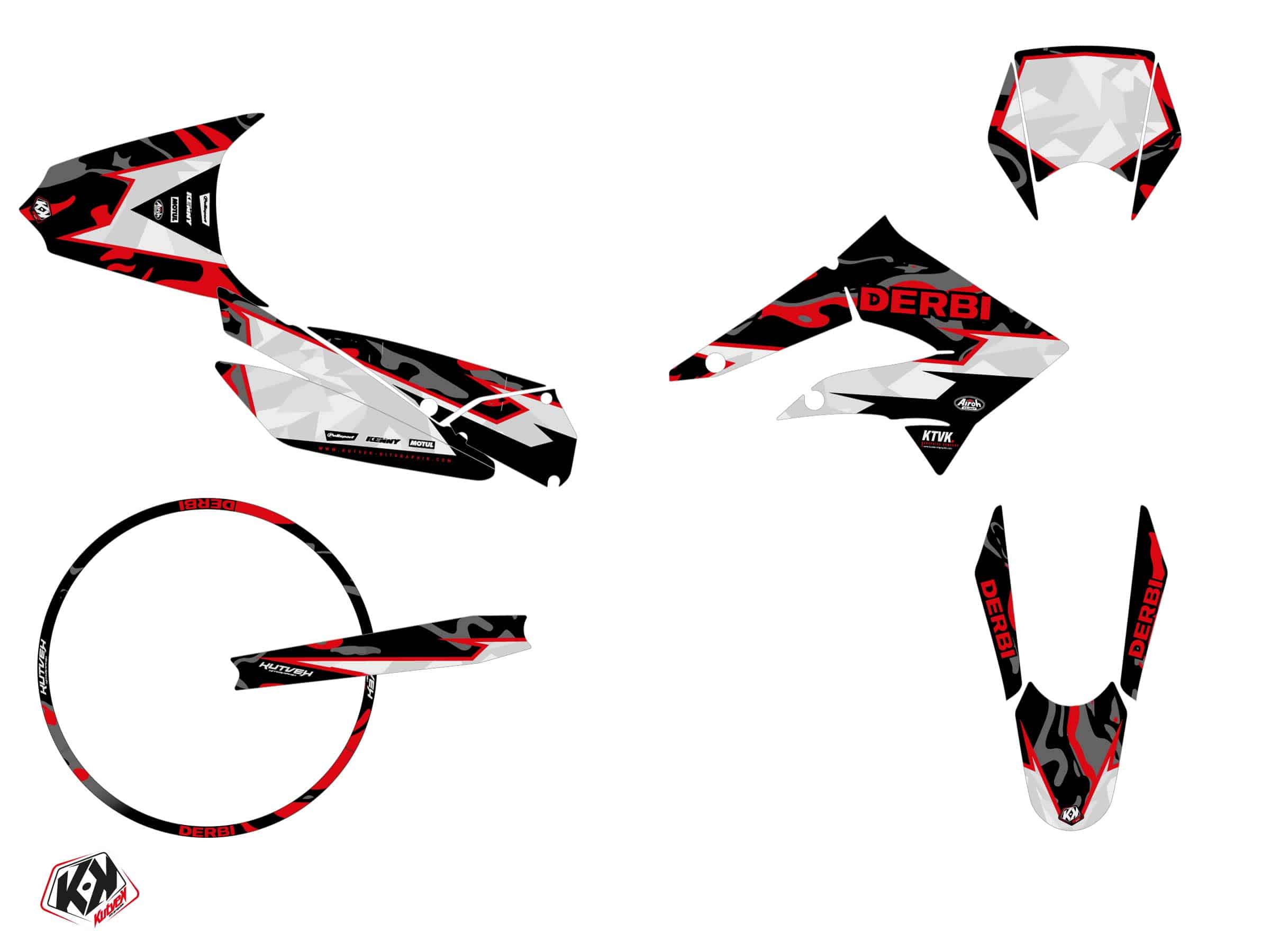 PACK Kit Deco + Housse de Selle 50cc BARBARIAN Derbi Xtreme 50 Rouge 2018 – Image 2