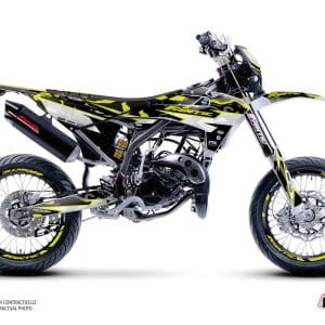 Kit Deco 50cc BARBARIAN Fantic XM 50 Jaune Neon 2021-2023