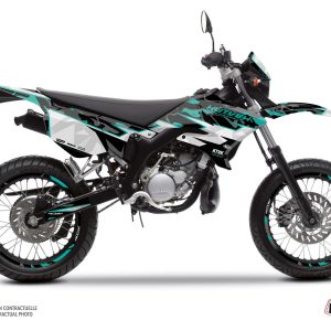 PACK Kit Deco + Housse de Selle 50cc BARBARIAN MBK Xlimit Turquoise 2007-2011