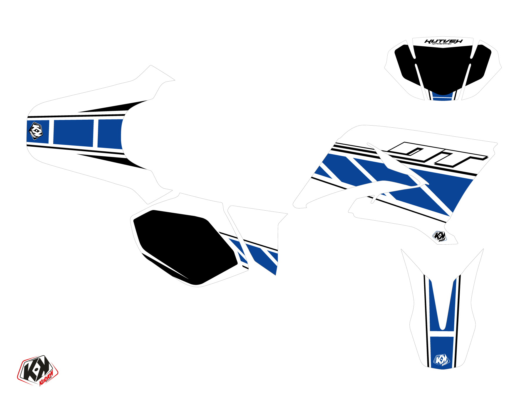 Kit Deco 50cc Replica Yamaha DT 50 Blanc Bleu 2007-2011 – Image 2