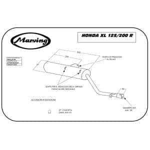 Silencieux EDR XL 125/200 R Noir Non Homologué 1982-1989