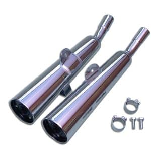 Silencieux Marvi CM 125 C Chromés Homologués - Vendus par Paire 1982-1999