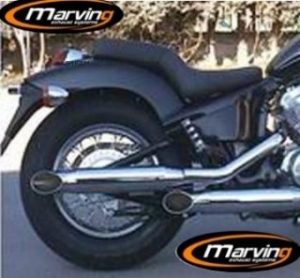 Pot VT 600 SHADOW Ligne Complète Custom Silencieux Chromé Non Homologuée 1988-2005