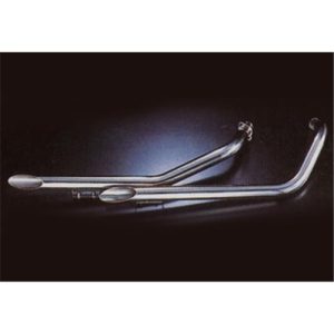 Echap. DRAG PIPES VT600 SHADOW Ligne Complète Non Homologuée Sil. Inox Ø50 Courts Pos.Basse 1989-2005