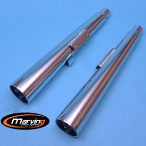 Silencieux Marvi Z400J/Z500 Chromés Homologués - Vendus par Paire 1980-1982