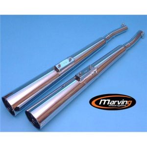 Silencieux Marvi Z650F/Z750 Chromés Homologués - Vendus par Paire 1979-1983