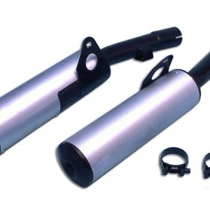 Silencieux Rond GPZ 600 R/GPX 600 R Rond Ø100 Noirs Revêtement Alu Homologués - Vendus par Paire 1985-1999