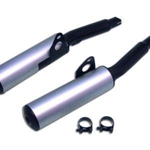 Silencieux Rond GPZ 1000 RX Rond Ø100 Noirs Revêtement Alu Homologués - Vendus par Paire 1986-1989