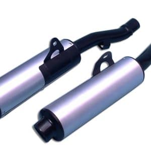 Silencieux Rond ZZR 600 / Rond Ø100 Noirs Revêtement Alu Homologués - Vendus par Paire 1993-2002