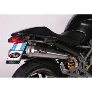 Sil. RACING STEEL MONSTER 600 Homologués - Position Haute Inox Coniques Embout Ø110 1993-2006