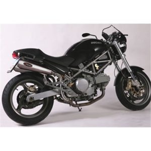 Sil. RACING STEEL MONSTER 600 Homologués - Position Haute Inox Coniques Embout Ø110 1993-2006