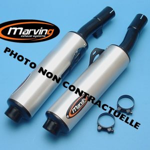 Silencieux Rond GSX 1100 F Rond Ø100 Noirs Revêtement Alu Homologués - Vendus par Paire 1989-1996