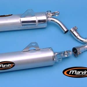 Silencieux Amacal DR 650 RS/RSE Ø100 Chromés Revêtement Alu Homologués - Vendus par Paire 1991-1996