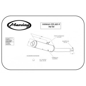 Silencieux Rond FZR 600 R / Rond Ø114 Noirs Revêtement Alu Homologué 1994-1996