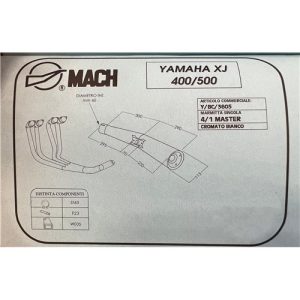 Echap.4/1 MASTER XJ 400 Ligne Complète Homologuée Silencieux Chromé 1981-1983