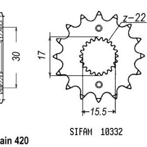 Pignon 13 Dents - Pas 420 - Similaire JTF1256