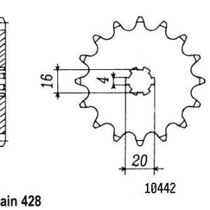 Pignon 13 Dents - Pas 428 - Similaire JTF416 1980-1990