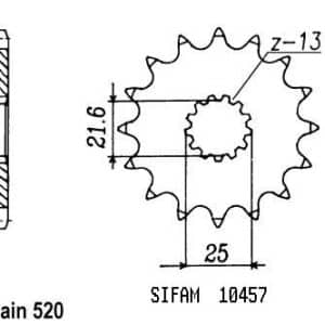 Pignon 12 Dents - Pas 520 - Similaire JTF565 2002-2021