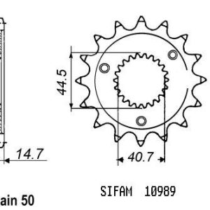 Pignon 21 Dents - Pas 530 - Similaire JTF989 1991-1999