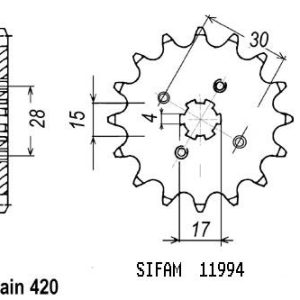 Pignon 18 Dents - Pas 420 - Similaire JTF253 1978-2023