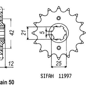 Pignon 15 Dents - Pas 530 - Similaire JTF571 1981-1991