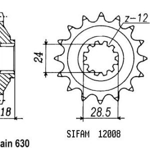 Pignon 15 Dents - Pas 630 - Similaire JTF523 1983-1985