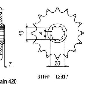 Pignon 13 Dents - Pas 420 - Similaire JTF413 1981-1987