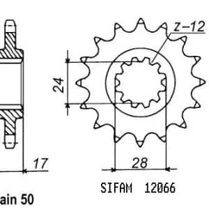 Pignon 14 Dents - Pas 530 - Similaire JTF295 1987-1996