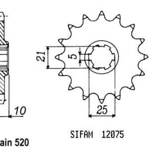 Pignon 16 Dents - Pas 520 - Similaire JTF728 1993-1998