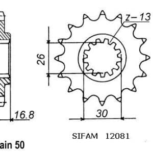 Pignon 17 Dents - Pas 530 - Similaire JTF333 1988-2019