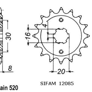 Pignon 13 Dents - Pas 520 - Similaire JTF718 1990-1994