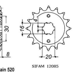 Pignon 14 Dents - Pas 520 - Similaire JTF718 1987-1988