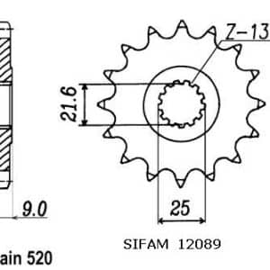 Pignon 15 Dents - Pas 520 - Similaire JTF578