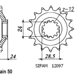 Pignon 17 Dents - Pas 530 - Similaire JTF528 1990-1992