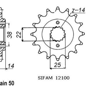 Pignon 15 Dents - Pas 530 - Similaire JTF739 1990-2000