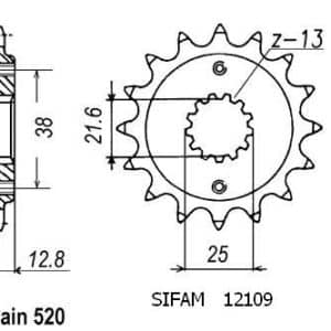 Pignon 14 Dents - Pas 520 - Similaire JTF511 1993-2001