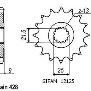 Pignon 20 Dents - Pas 428 - Similaire JTF1587 1991-2000