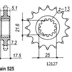 Pignon 15 Dents - Pas 525 - Similaire JTF297 1990-2008