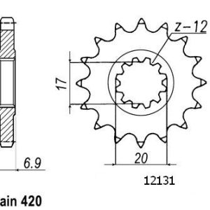 Pignon 12 Dents - Pas 420 - Similaire JTF1120 1995-2020